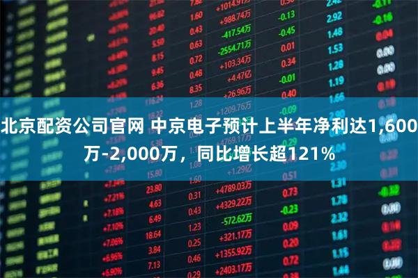 北京配资公司官网 中京电子预计上半年净利达1,600万-2,000万,同比增长超121%