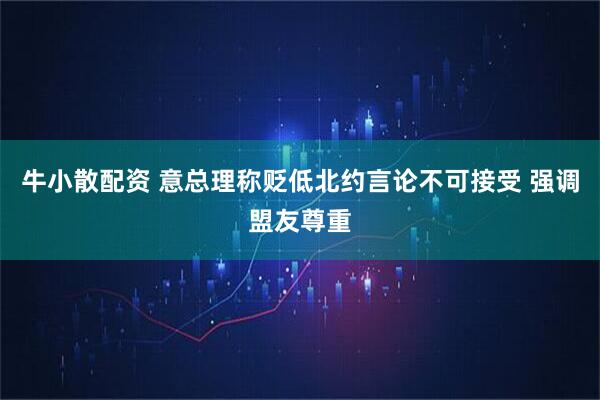 牛小散配资 意总理称贬低北约言论不可接受 强调盟友尊重